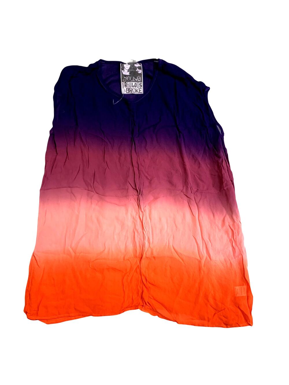 Young Fabulous & Broke Ombre Maxi Tank Boho Sunset Orange Purple